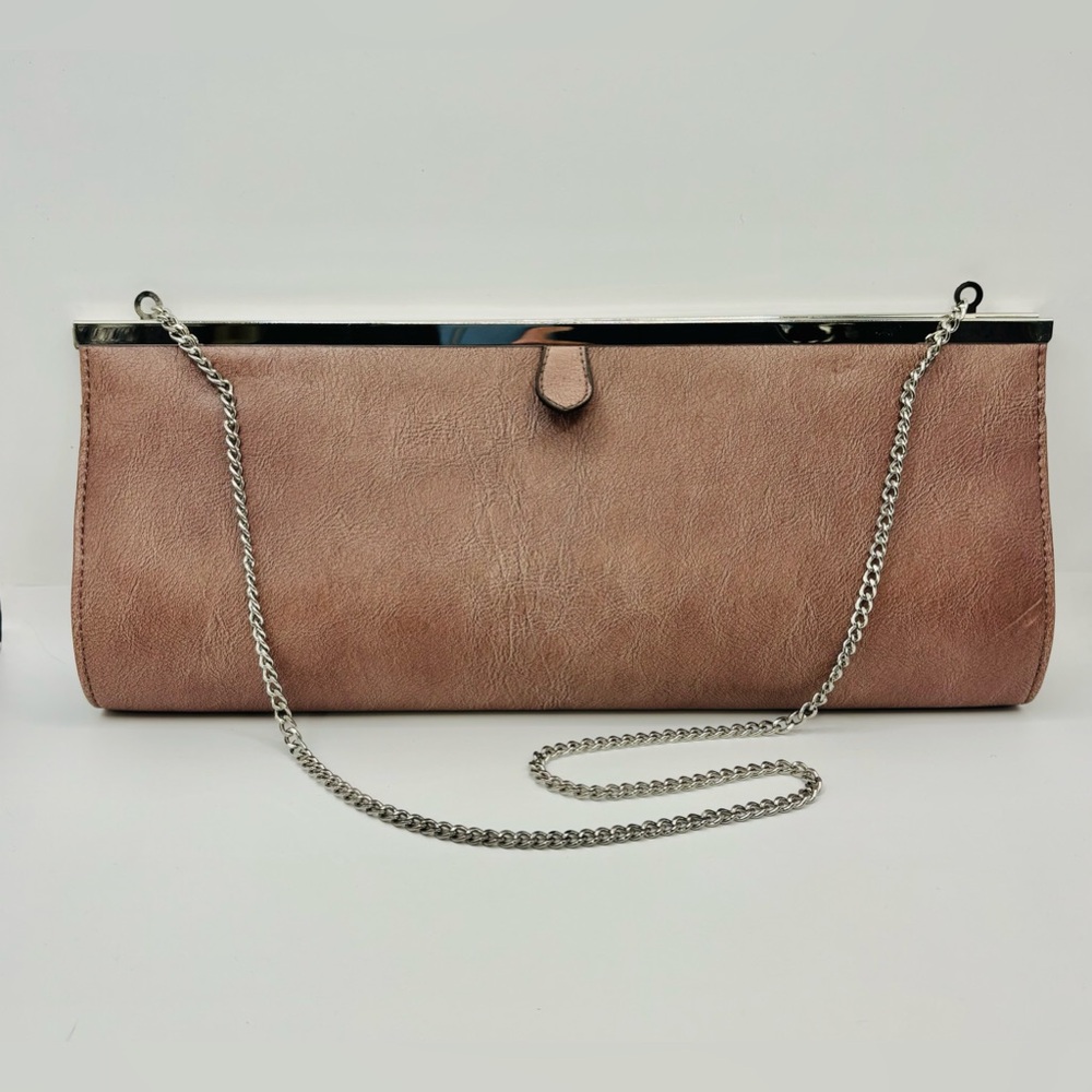 Aldo Pink Clutch with Silver Chain